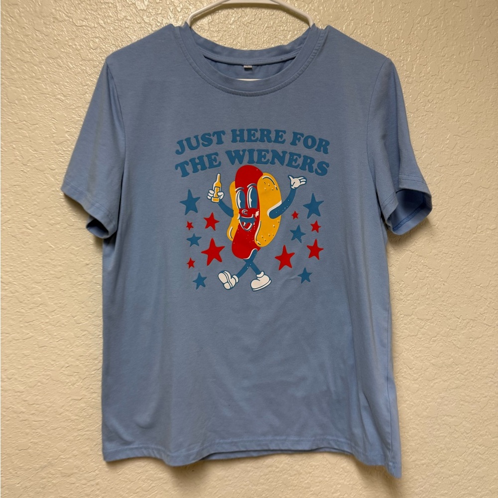 “Just here for the Wieners” Funny Graphic T-Shirt Size Large - Picture 12 of 12